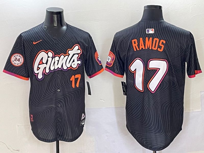Men San Francisco Giants #17 Ramos Black Second generation Joint Name 2025 Nike MLB Jersey style 2->san francisco giants->MLB Jersey